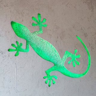 Wandbild Gecko beleuchtet